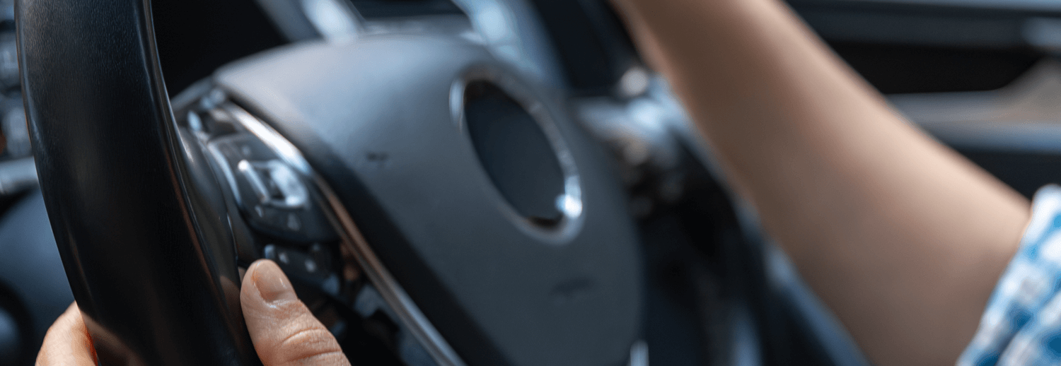 Holding a steering wheel